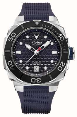 Alpina Seastrong diver extreme automatique (39 mm) cadran texturé bleu marine / bracelet en caoutchouc bleu marine AL-525N3VE6