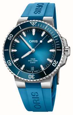 ORIS Aquis date calibre 400 automatique (43,5 mm) cadran bleu / bracelet caoutchouc bleu 01 400 7790 4135-07 4 23 45EB