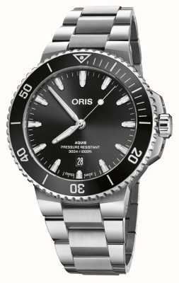 ORIS Aquis date automatique (43,5 mm) cadran noir / bracelet acier inoxydable 01 733 7789 4154-07 8 23 04PEB