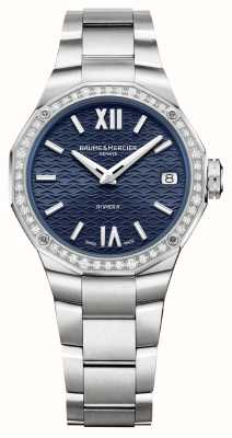 Baume & Mercier Quartz diamant Riviera (33 mm) cadran bleu nuit / bracelet acier inoxydable M0A10765