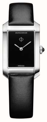 Baume & Mercier Quartz Hampton (22 mm) cadran noir / bracelet en cuir de veau noir M0A10760