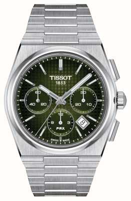 Tissot Chronographe automatique prx pour homme (42 mm) cadran vert / bracelet en acier inoxydable T1374271109100
