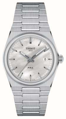 Tissot Prx quartz (35mm) cadran nacre blanche / bracelet acier inoxydable T1372101111100