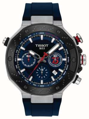 Tissot Chronographe automatique T-race motogp™ édition limitée 2024 (45 mm) cadran bleu / bracelet en silicone bleu T1414272704100