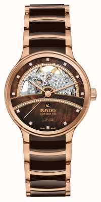 RADO Montre femme centrix coeur ouvert automatique (35 mm) cadran nacre marron / bracelet céramique marron R30029942