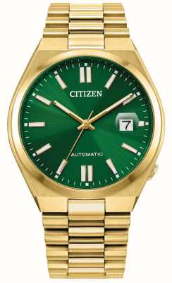 Citizen Tsuyosa automatique / cadran vert soleil / bracelet en acier inoxydable doré NJ0152-51X