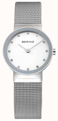 Bering Classique pour femmes | bracelet en maille d'acier inoxydable | visage blanc | 10122-000