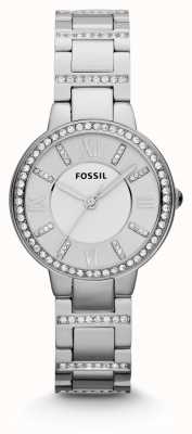 Fossil Virginie des femmes | cadran argenté | ensemble en cristal | bracelet en acier inoxydable ES3282