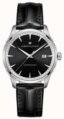 Hamilton Jazzmaster homme bracelet en cuir noir cadran noir H32451731