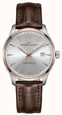 Hamilton Jazzmaster homme bracelet en cuir marron cadran argenté H32441551