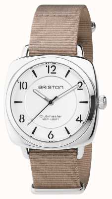 Briston Clubmaster chic unisexe beige acier avec bracelet nato 17536.S.L.2.NT