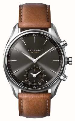 Kronaby 43mm sekel bluetooth marron cuir noir cadran a1000-0719 S0719/1