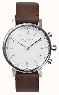Kronaby Bracelet en cuir brun noir bluetooth 38mm a1000-0711 S0711/1