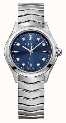 EBEL Montre femme Wave en acier inoxydable à cadran bleu 1216315