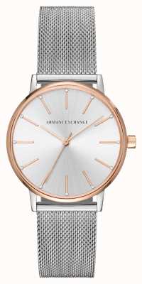Armani Exchange Femme | cadran argenté | bracelet en maille d'acier inoxydable AX5537