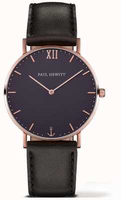 Paul Hewitt Bracelet unisexe en cuir noir PH-SA-R-ST-B-2M