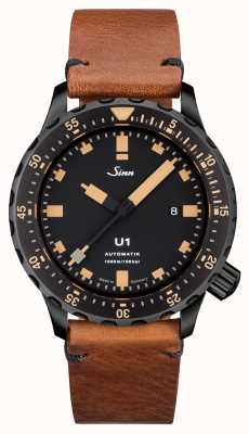 Sinn U1 se u-boat acier vintage cuir marron v-stitch 1010.023