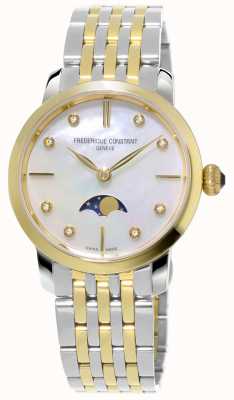 Frederique Constant Bracelet femme slimline quartz phase de lune bicolore FC-206MPWD1S3B