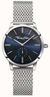 Thomas Sabo Bracelet maille en acier inoxydable esprit glam pour femme cadran bleu WA0301-201-209-33