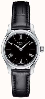 Tissot Bracelet en cuir noir tradition femme 5.5 cadran noir T0630091605800