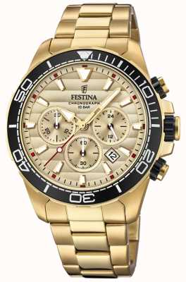 Festina Cadran doré chronographe en acier inoxydable pour hommes F20364/1