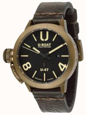 U-Boat Bracelet en cuir marron automatique Classico U-47 bronze 7797