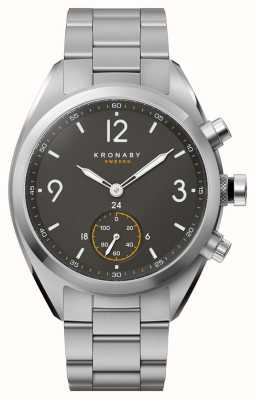Kronaby Montre intelligente hybride Apex (41 mm), cadran noir / bracelet en acier inoxydable à 3 maillons (a1000-3113) S3113/1