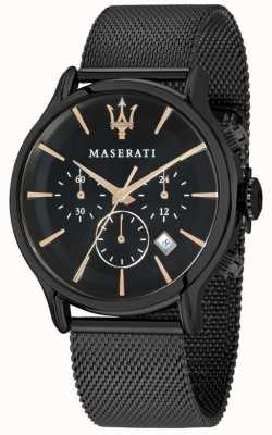 Maserati Epoca homme 42mm | cadran noir | bracelet en maille noire R8873618006