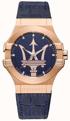 Maserati Potenza homme 42mm | boitier plaqué or | cadran bleu R8851108027