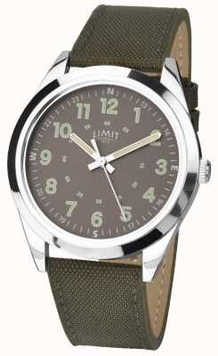 Limit Hommes | montre de style militaire | bracelet vert kaki et cadran vert 5951