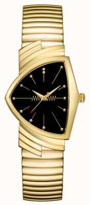 Hamilton | montre à quartz ventura | cadran noir | bracelet flexible | H24301131