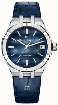 Maurice Lacroix Aikon automatique 39 mm cadran bleu bracelet en cuir bleu AI6007-SS001-430-1