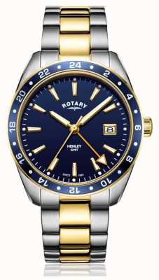 Rotary | hommes | bracelet bicolore en acier inoxydable | cadran bleu | GB05296/05