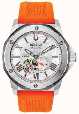 Bulova | hommes | étoile marine | automatique | bracelet en caoutchouc orange | 98A226