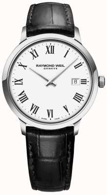Raymond Weil | toccata pour hommes | bracelet en cuir noir | cadran blanc | 5485-STC-00300