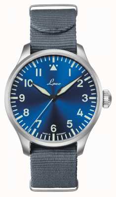 Laco | augsburg blaue stunde 42 | bracelet en nylon gris | cadran bleu | 862100