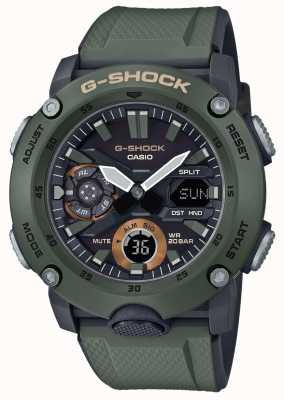 Casio | garde de noyau de carbone g-shock | bracelet en caoutchouc vert | GA-2000-3AER