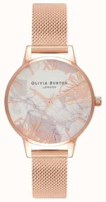 Olivia Burton | femmes | fleurs abstraites | bracelet en maille d'or rose | OB16VM11