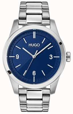 HUGO #créer | bracelet en acier inoxydable | cadran bleu 1530015