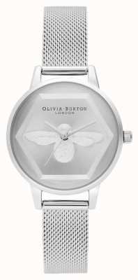 Olivia Burton | montre de charité abeille 3d | bracelet en maille d'argent l OB16AM168