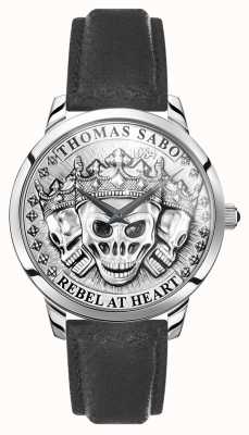 Thomas Sabo | crânes 3d esprit rebelle pour hommes | bracelet en cuir noir | WA0355-203-201-42