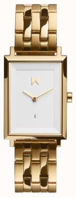 MVMT Carré Signature | bracelet en acier plaqué or | cadran blanc D-MF03-G