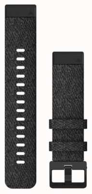 Garmin Bracelet montre Quickfit 20 uniquement, nylon noir chiné avec garniture noire 010-12875-00