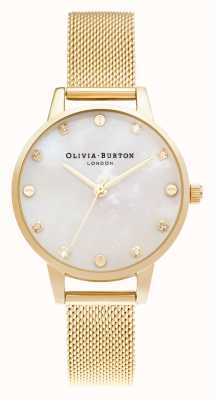 Olivia Burton | cadran de vadrouille midi avec détail de vis | bracelet en maille or pâle | OB16SE08