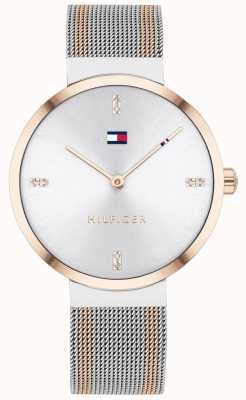 Tommy Hilfiger Liberty | bracelet en maille bicolore | cadran blanc | 1782221