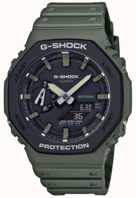 Casio G-shock | noyau de carbone | bracelet en caoutchouc vert | affichage numérique GA-2110SU-3AER