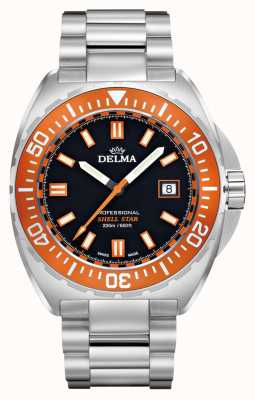 Delma Quartz étoile coquille | bracelet en acier inoxydable | lunette orange 41701.676.6.151
