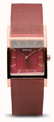 Bering Classique des femmes | or rose poli | bracelet en maille rouge 10426-363-S
