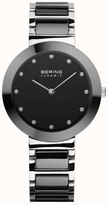 Bering Céramique pour femme | bracelet en céramique noire | cadran noir 11434-742