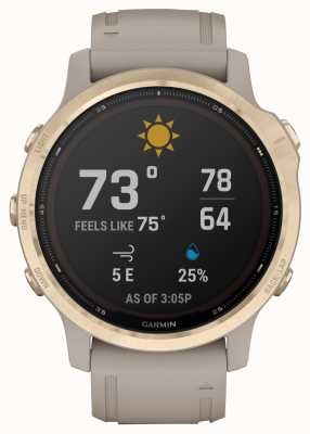 Garmin Fenix 6s pro solaire | or clair avec bracelet sable clair 010-02409-11